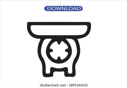 Icono de cocina o logotipo símbolo de seña aislado ilustración vectorial - iconos vectoriales de estilo negro de alta calidad.