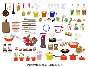 Kitchen icon material collection.
Kitchen clip art.
Daily necessities, materials for daily necessities.
Image of housework.

