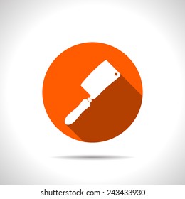 kitchen icon of meat cleaver knife