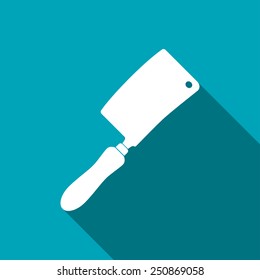 kitchen icon of meat cleaver knife