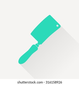 kitchen icon of meat cleaver knife
