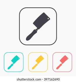 kitchen icon of meat cleaver knife