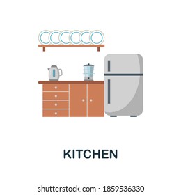 Kitchen icon. Monochrome simple Kitchen icon for templates, web design and infographics