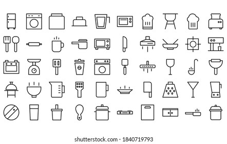 Kitchen icon pack. icons with minimalist concept line style. suitable for your project.Building icon pack. icons with minimalist concept line style. suitable for your project.
