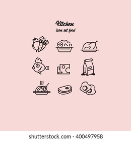 Kitchen icon set food Part 1