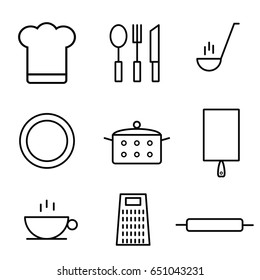 kitchen icon set illustration on white