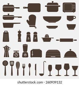 Kitchen Icon Set - Vector Graphics 