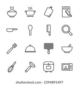 Icono de cocina conjunto ilustración vectorial