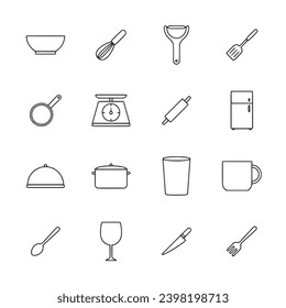 Kitchen icon set vector illustration