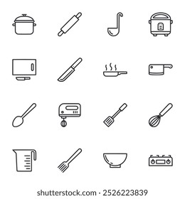 Conjunto de iconos de cocina Ilustración vectorial