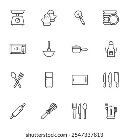Kitchen icon set vector illustration
