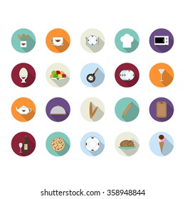 Kitchen icon set. Vector illustration.