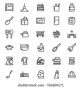 Kitchen Icon Set Vector Outline