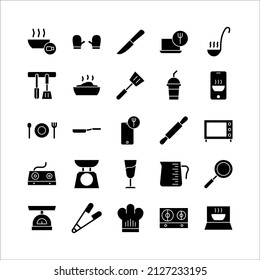 Kitchen icon set vector solid for website, mobile app, presentation, social media.