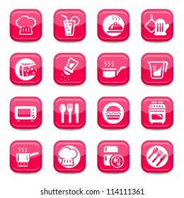 Kitchen Icon Set for web and mobile. All elements are grouped.