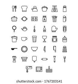 Kitchen Icon Set.
You can use it for restaurant kitchen icon, home kitchen design, kitchen interior design, cooking live show icon and etc.