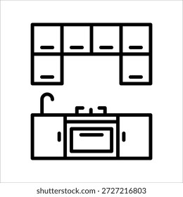 Icono de cocina. Símbolo aislado fondo blanco. Ilustración vectorial. color editable.