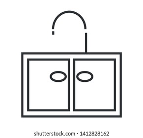 kitchen icon. vector contour illustration isolated on white background.