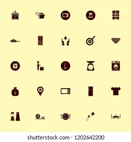 kitchen icon. kitchen vector icons set boiled pan, chef cap, pan and plate folk knife