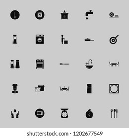 kitchen icon. kitchen vector icons set pan, sink, faucet and gas stove