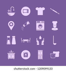 kitchen icon. kitchen vector icons set sink, salt pepper shaker, rolling pin and salt shaker