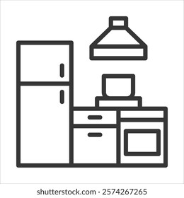 Kitchen Icon Vector Illustration Outline