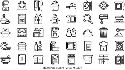 Kitchen Icons collection is a vector illustration with editable stroke.