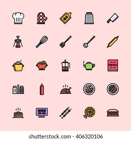 kitchen icons Filled outline