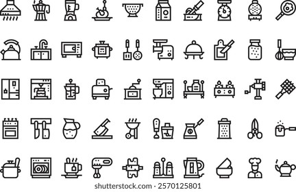 Kitchen icons  High-Quality Vector Icons Collection with Editable Stroke. Ideal for Professional and Creative Projects.