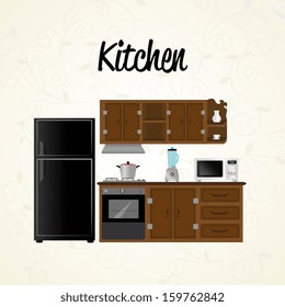 kitchen icons over white background vector illustration