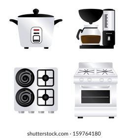 kitchen icons over white background vector illustration