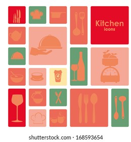 kitchen icons over white background vector illustration