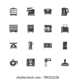 Kitchen icons. Perfect black pictogram on white background. Flat simple vector icon.