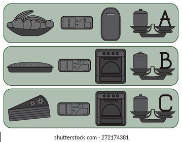 Kitchen icons for recipies for sweet food