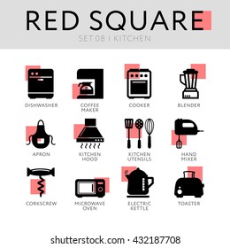 Kitchen icons Set. 