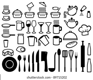 Kitchen icons set 