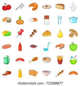 Kitchen icons set. Cartoon style of 36 kitchen vector icons for web isolated on white background