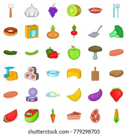 Kitchen icons set. Cartoon style of 36 kitchen vector icons for web isolated on white background