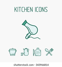 Kitchen icons set. The kit includes a variety of instruments, equipment, etc.