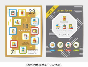 Kitchen icons set with long shadow,eps10