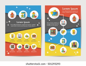 Kitchen icons set with long shadow,eps10