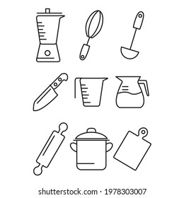 kitchen icons set. kitchen pack symbol vector elements for infographic web.