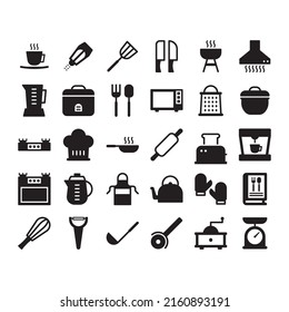 Kitchen icons set sign symbol 
