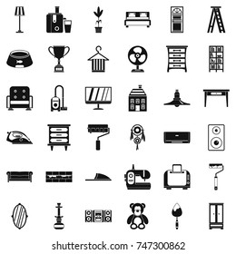 Kitchen icons set. Simple style of 36 kitchen vector icons for web isolated on white background