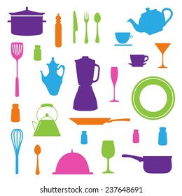 Kitchen Icons Set. Vector EPS10.