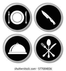 Kitchen icons - vector stickers  set