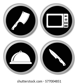 Kitchen icons - vector stickers  set