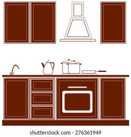 Kitchen Illustration. Vector kitchen interior.