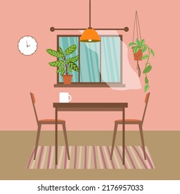 La cocina interior. Hermosa ilustración vectorial. Bien por tu diseño.