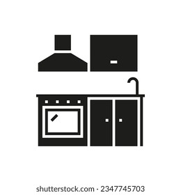 Kitchen interior black glyph icon